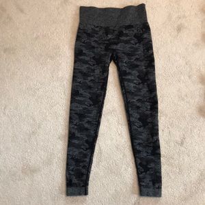 Gymshark Black and Grey Camo Leggings